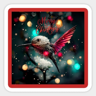 Merry Christmas - holiday hummingbird for nature lover Sticker